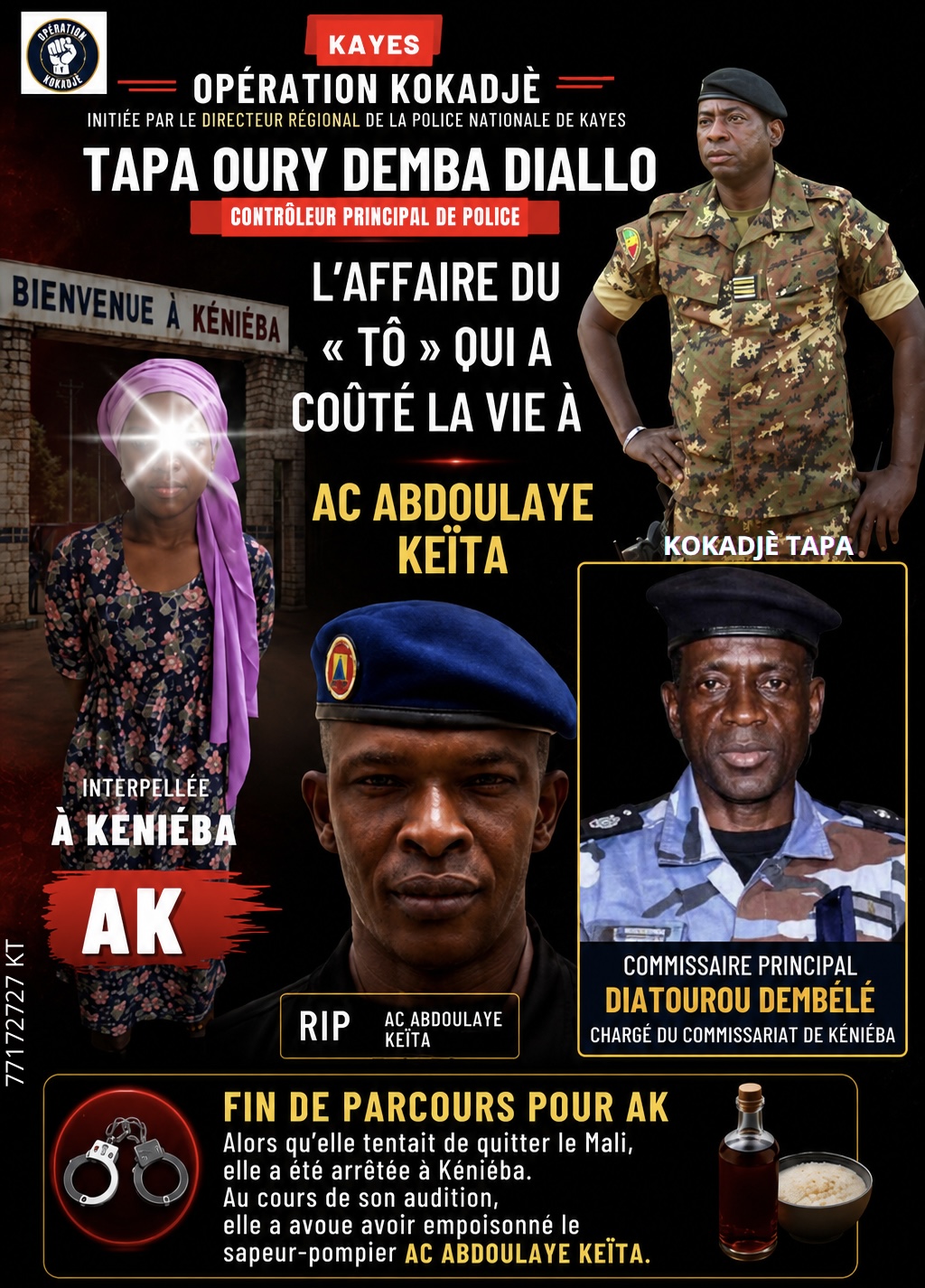     KÉNIÉBA : A.K. INTERPELLÉE DANS L’ENQUÊTE SUR LE DÉCÈS DE L’ADJUDANT-CHEF ABDOULAYE KEÏTA